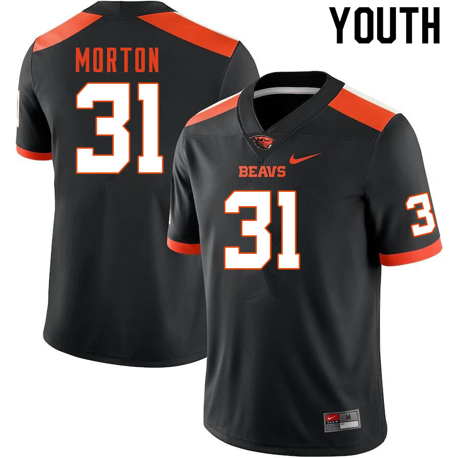 Youth #31 Connor Morton Oregon State Beavers College Football Jerseys Sale-Black